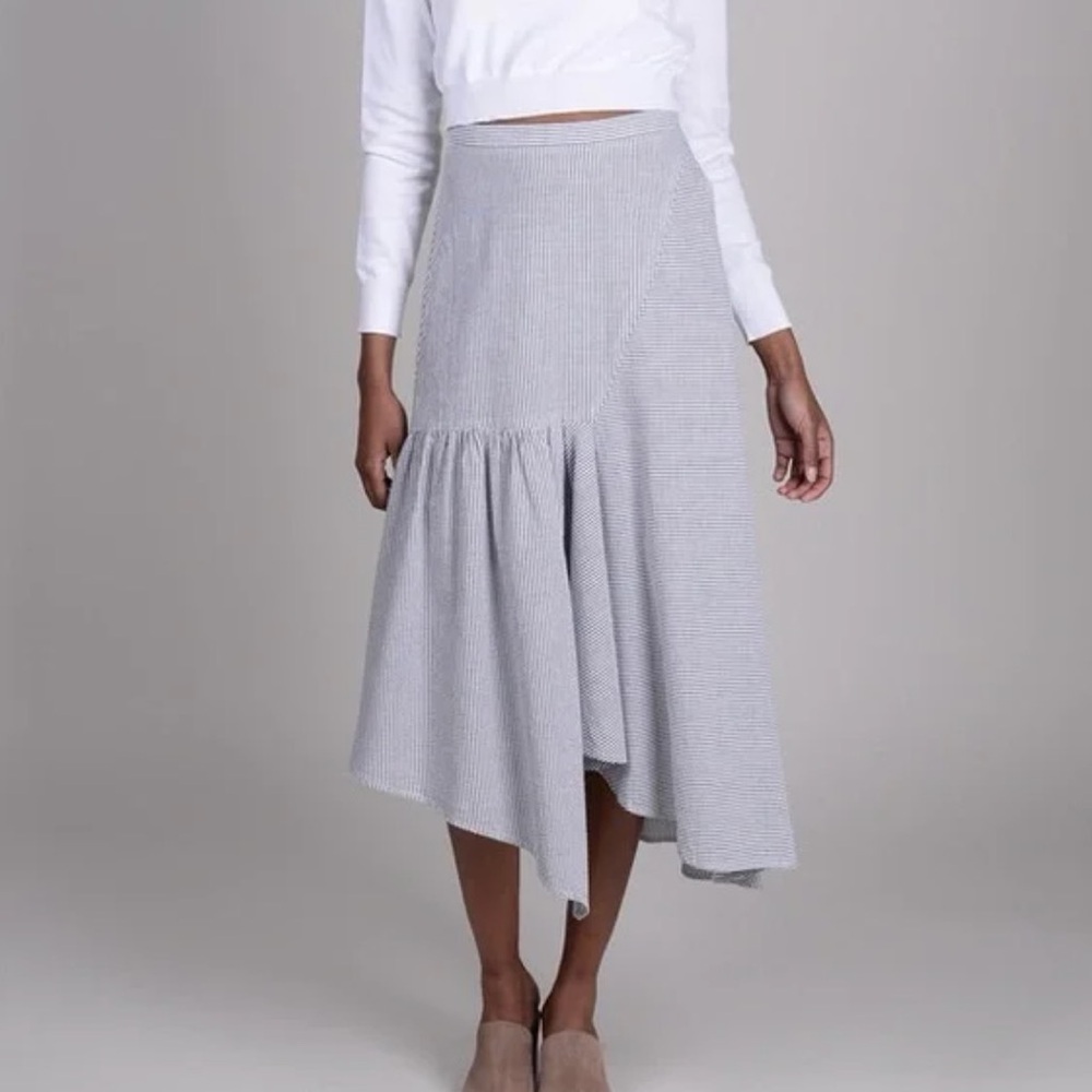 Rachel Comey Steady Skirt, Asymmetrical, Seersucker, Size 0/XS